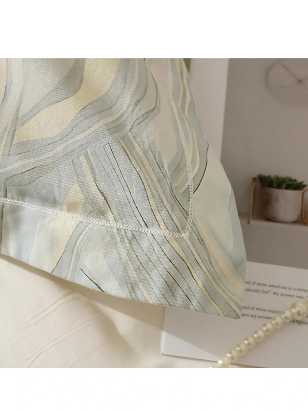 Aqua Ripple DUVET SET 100% Cotton 500 Thread Count with Zipper & Ties - KING